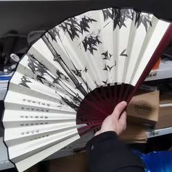 Folding Fan, Traditional Fan, Male Student's Bold Fan, Internet Celebrity Dance Fan, Chinese Style Ancient Male Portable Dance Fan