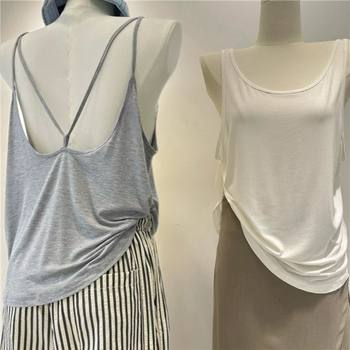 Super feel of modal cotton spring and summer suspender vest for women loose belly and inner wear outside wearing sleeveless back base top

