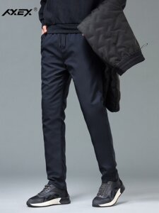 
PXEX down pants men's winter white goose down pants down pants with elastic waist casual pants winter thickened thermal pants