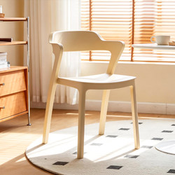 Dining Chair for Home Use, Thickened, Stackable Plastic Chair with Backrest, Leisure Chair, Sturdy and Durable Armchair, Dining Table Chair