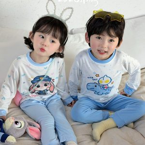 
Zootopia Judy Nick Pajamas Summer Boys and Girls Home Clothes Set Children's Modal Thin Pajamas