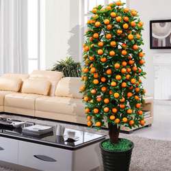 Artificial Kumquat Tree, Red Fruit Tree, Simulated Plant Tree, Potted Plant, Large Indoor and Outdoor Decorative Flower Arrangement, Green Plant