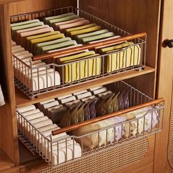 Drawer-Type Underwear Storage Box, Wardrobe Classification, Intimate Clothing Storage Basket, Stainless Steel Underwear, Bra and Socks Organizer