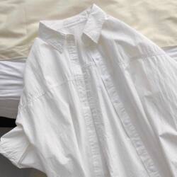 Light Luxury White Pure Cotton Shirt for Women, Long-Sleeved, 2025 New Style, Unique, Loose, Super Nice-Looking Top, Shirt, Jacket