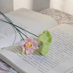 Jingdezhen Intangible Cultural Heritage Ceramic Hand-Made Lotus and Peony Flower Creative Desktop Ornaments Handmade Ceramic Flower Holiday Gifts