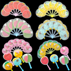 Cute Cartoon Children's Summer Folding Fan Student Gift Children's Kindergarten Reward Gift Fruit Small Fan