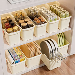Kitchen Pot Storage Box Organizer with Wheels for Pot Lids and Spices, Under-Sink Cabinet Storage, Multifunctional Storage Rack