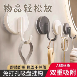 Suction Cup Hook, Traceless, No-Drill, Strong Vacuum Adhesive Hook for Kitchen, Behind Door, Bathroom, Toilet Wall