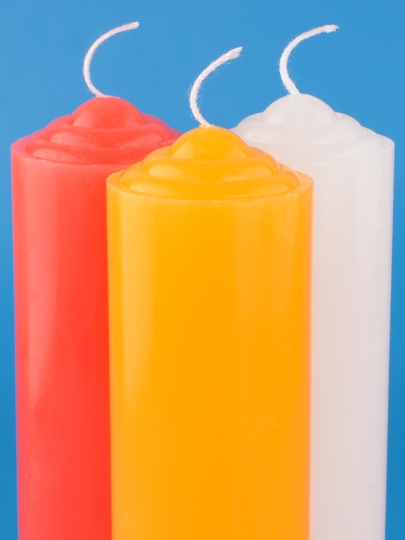 Hong Yu 太い円柱キャンドル - 特大 5x20cm 赤/黄
