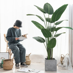 Artificial Green Plant Bird of Paradise Fake Plant Traveler's Banana Large Luxury Decorative Indoor Potted Plant Bionic Living Room Ornament Flower