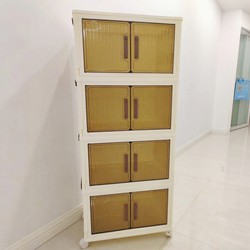 Storage Cabinet, Multi-Layer Household Storage Cabinet, No Installation Required, Foldable, for Baby and Children's Clothes, Snacks, and Miscellaneous Items