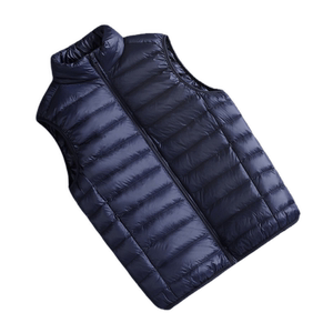 
Down cotton vest men's light and thin autumn and winter men's horse clip stand collar large size casual jacket thickened warm vest men
