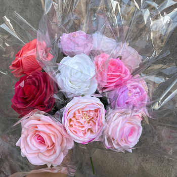 
High simulation feel moisturizing Austin rose simulation flower peony living room entrance dining table flower coffee table decoration