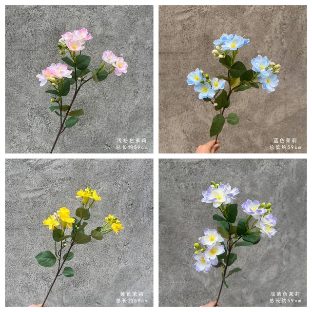 
Begonia jasmine single-branch artificial flower silk flower artificial flower indoor living room floor-standing flower home furnishings hotel shopping mall decoration