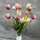 
European-style home simulation flower leather tube 3-head tulip wedding tulip shopping mall landscaping project decoration arrangement flowers