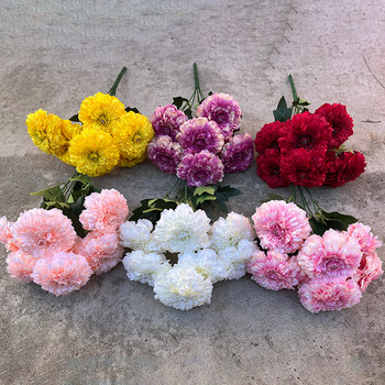 
Marigold simulation bouquet 7 bunches peony silk flowers indoor and outdoor display money chrysanthemum floral vase multi-layer flowers