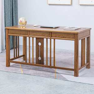 
Ancient mahogany furniture, African wenge wood (scientific name: African wood) study desk, solid wood desk