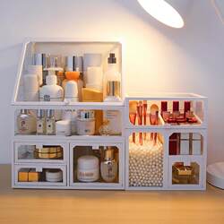 Cosmetic Storage Box Lipstick Acrylic Internet-Famous Desktop Large-Capacity Skincare Dustproof Brush Holder Dressing Table Organizer