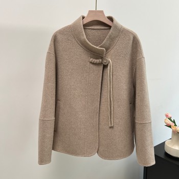 New Chinese style mother's autumn and winter short woolen coat