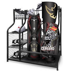 Golf Storage Rack, Golf Bag Rack, Multi-Functional Storage Rack, Golf Equipment Storage Rack, Display Rack with Four Layers That Can Be Pushed