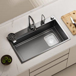 Jomow Thickened 304 Stainless Steel Sink Large Single Bowl Household Kitchen Sink Basin Handmade Dishwashing Sink Under-Counter Water Basin