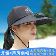Mũ có quạt, mũ quạt câu cá cho nam, mũ che nắng và mũ chống nắng làm việc ngoài trời mùa hè sạc năng lượng mặt trời cho nữ