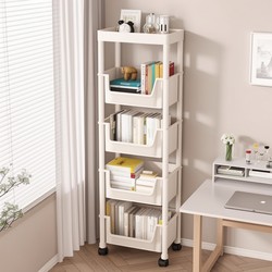 Movable Bookshelf Storage Rack Children's Toy Storage Rack Multi-Layer Household Trolley with Wheels Floor-Standing Simple Bookcase