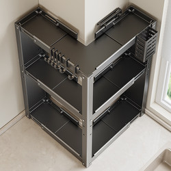 Kitchen Story Expandable Corner Knife Holder and Spice Organizer for Countertop Multifunctional Seasoning Storage Rack