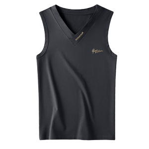 2025 new summer men's V-neck vest fitness sports loose knives running sleeveless T-shirt thin sweat vest