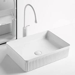 Striped Countertop Washbasin Bathroom Oval Ceramic Washbasin Balcony Hotel Personalized Art Basin