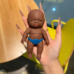 Natasha Doll Black Simulation Baby Stress Relief Rubber Toy Figurine Prank Toy