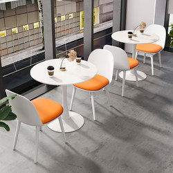 Small Round Table Dining Table, Simple Negotiation Table and Chair Set, Coffee and Milk Tea Shop Rest Area Reception Table, One Table and Two Chairs