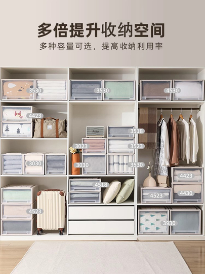 Transparente Kunststoff Schubladen Aufbewahrungsbox - Japanischer Stil  Kleiderschrank Organizer