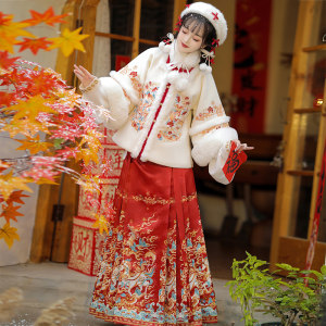 
Zuihuanlou_Sui Ning original Ming Dynasty coat skirt Hanfu women 2025 new winter improved thickened horse face skirt ancient costume