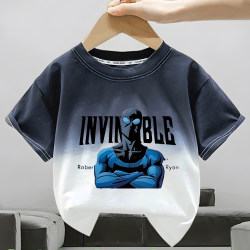 2026 New Invincible Hero Merchandise Cartoon Gradient Short-Sleeve T-Shirt Summer Clothing Boys' Pure Cotton Top