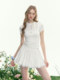 AYF' Yuexi Floating Light' 2025 new French white short skirt retro lace hem cake skirt