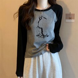 Pure Cotton Early Autumn Long-Sleeve T-Shirt Top for Women 2025 New Popular Printed Thin Base Layer Spring and Autumn Fashion Outerwear