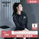 BOYLONDON spring and summer women's jacket logo print versatile slim black hooded jacket W23001
