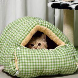 Cat Nest Is Warm in Winter, Closed and Safe, Cat Bed, Small Dog Kennel, Suitable for All Seasons, Cat Sleeping Bag, Pet Nest