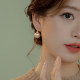 Coffee retro pearl earrings for women sterling silver niche design high-end earrings 2025 new popular ear buckles