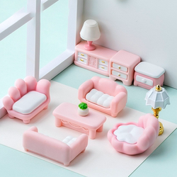 Creative Q-Bomb Pink Furniture Series Dollhouse Handmade DIY Decoration Accessories Miniature Living Room Landscaping Small Ornaments