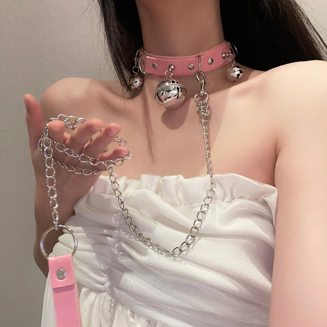 Bell collar traction rope female neck strap sexy collar clavicle chain neck necklace choker dog chain m female