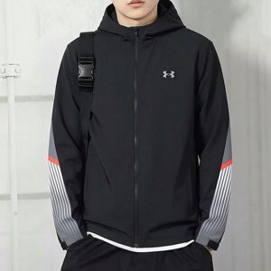 
UA Under Armor Running Jacket Men's 2026 New Hooded Sportswear Woven Windproof Jacket Fitness Training Wear