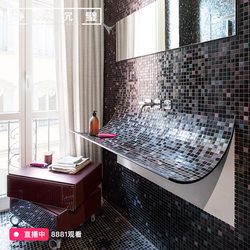 Glass Crystal Fantasy Gold Thread Mosaic Tiles Small Wall Tiles Bathroom Parquet Background Wall Bathroom Non-Slip Tiles