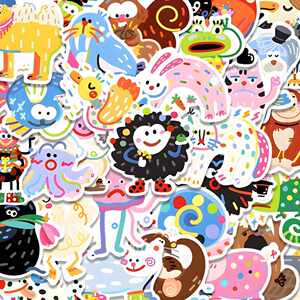 
100 cute painted animal illustrations, mobile phone case stickers, waterproof stickers, ins style cartoon ledger materials