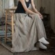Ramie retro tie-dye skirt for women original innovative cotton and linen texture skirt for slim big hem skirt Zen long skirt