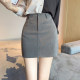 High-waisted slim professional hip-pack skirt for women 2024 summer new A-line short skirt pocket versatile one-step skirt
