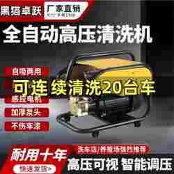 Black Cat High-Pressure Car Washer for Home Use 220V Cleaning Machine High-Power Fully Automatic Car Washing Device Portable Car Brush Pump