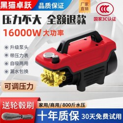 Black Cat High-Pressure Car Washer 220V Household Cleaning Machine Fully Automatic High-Power Car Washing Device Portable Car Brush Pump
