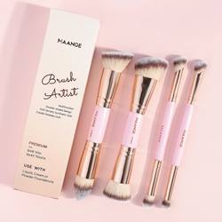 4Pcs Basic Makeup Brushes Set with Box Dual-Ended Foundation Brush